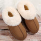 Chestnut Plush Suede Trim Thick Sole Flat Snow Boots