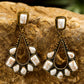 White Turquoise Inlay Cut Out Western Dangle Earrings