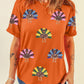 Orange Colorful Turkey Thanksgiving Graphic Tee