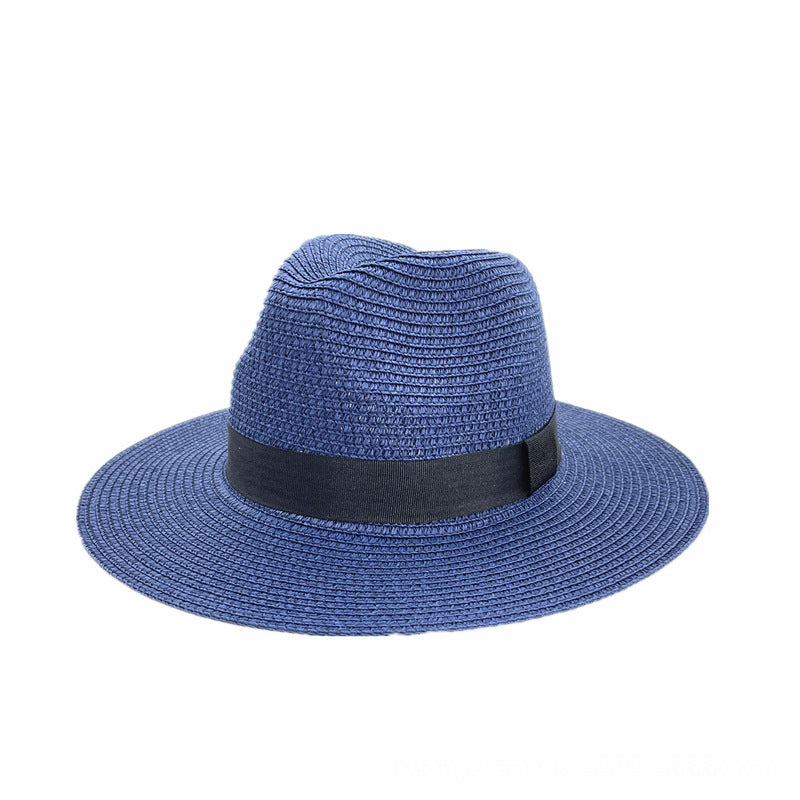 Women Wide Brim Straw Panama Roll up Hat Fedora Beach Sun Hat UPF50+