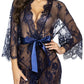 Women's Lace Kimono Robe Babydoll Lingerie Mesh Nightgown