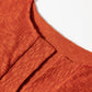 Orange Solid Color Split V Neck Short Sleeve Sweater