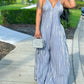 Tie Dye Print Tied Detail Wide Leg Jumpsuit