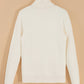 Beige Turtleneck Fleece Lined Knit Sweater