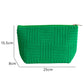 Dark Green Textured Woven Pattern Zipper Cosmetic Bag