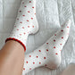 White Ruffled Heart Pattern Cotton Socks