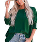 Green Smocked Wrist Shift Top