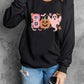 Black BOO Pumpkin Ghost Print Crew Neck Halloween Sweatshirt