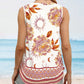 Tribal Print V Neck Sleeveless Thick Strap Tank Vacation Top