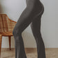 Dark Grey V Shape High Waist Flared Leggings