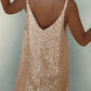 V Neck Allover Sequin Casual Dress