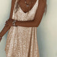 V Neck Allover Sequin Casual Dress