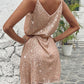 V Neck Allover Sequin Casual Dress