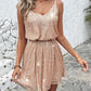 V Neck Allover Sequin Casual Dress