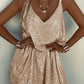 V Neck Allover Sequin Casual Dress