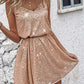 V Neck Allover Sequin Casual Dress