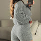 2 Piece Crewneck Long Sleeve Cable Knit Crop Sweater High Waist Shorts Tracksuits Outfits