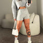 2 Piece Crewneck Long Sleeve Cable Knit Crop Sweater High Waist Shorts Tracksuits Outfits