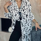 Leopard All Over Print Button Front Longline Shirt Top