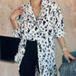 Leopard All Over Print Button Front Longline Shirt Top