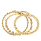 Gold 3Pcs Disc Plated Adjustable Chain Bracelet Set