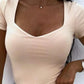 V Neck Short Sleeve Casual T Shirt