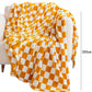 Yellow Checkerboard Printed Soft Throw Blanket 120*200cm