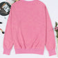 Pink Drop Shoulder Ribbed Trim Oversized Sweatshirt