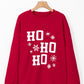 Fiery Red Christmas Ho Ho Ho Graphic Plus Size Sweatshirt