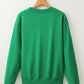 Dark Green Christmas Chenille MERRY Graphic Crew Neck Sweatshirt