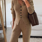 2 Pieces Outfits Thick Knit Cardigan+Wide Leg Loose Knit Pants Sets