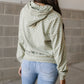 Green Checkered Print Kangaroo Pocket Drawstring Hoodie