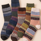 Brown Boho Checkered Pattern Soft Crew Socks Set