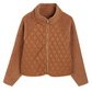 Chestnut Sherpa Plush Quilted Puffer Patchwork Zipped Coat