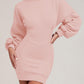 O neck Lantern Sleeve Mini Bodycon Sweatshirt Dress