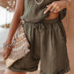 V Neck Cami Top & Drawstring Shorts Set