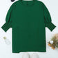 Green Smocked Wrist Shift Top