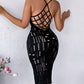 Hollow Out Fishnet Backless Bodycon Dress