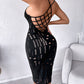 Hollow Out Fishnet Backless Bodycon Dress