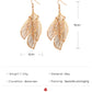 Gold Hollow Out Leaves Plated Alloy Hook Earrings