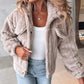 Turn down Collar Buttoned Teddy Jacket