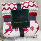 White Christmas Reindeer Snowflake Printed Sherpa Blanket