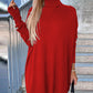 High Neck Long Sleeve Knit Sweater Dress