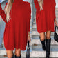 High Neck Long Sleeve Knit Sweater Dress