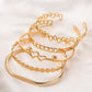 Gold Plated Valentines Bracelet 5pcs Set