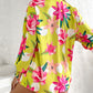 3PCS Lantern Sleeve Shirt & Floral Print Shorts Set With Crop Top