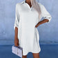 Roll Up Sleeve Casual Shirt Dress