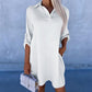 Roll Up Sleeve Casual Shirt Dress