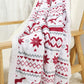 White Christmas Reindeer Snowflake Printed Sherpa Blanket