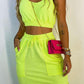 Crop Tank Top & Split Hem Skirt Set